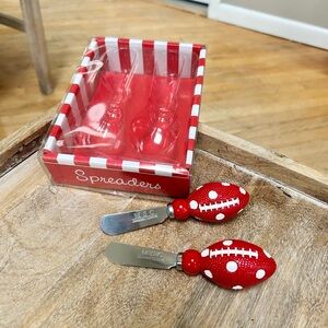 Set of 2 Football Cheese Spreaders